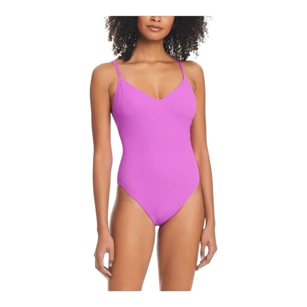 Sanctuary Strappy-Back High-Leg One-Piece Swimsuit in fuchsia NWT